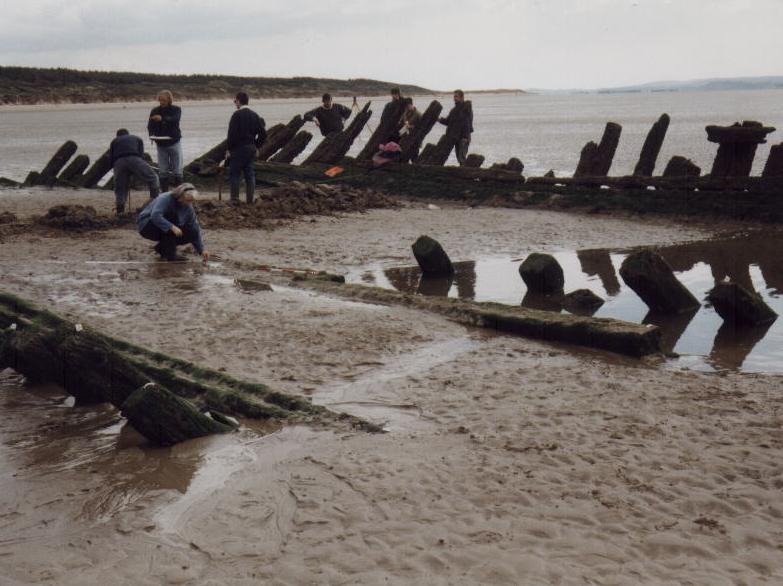 Surveying on Cefn Sidan Sands in 1966